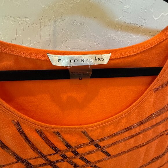 Peter Nygard Orange sequin tank top, size Medium - Picture 2 of 11